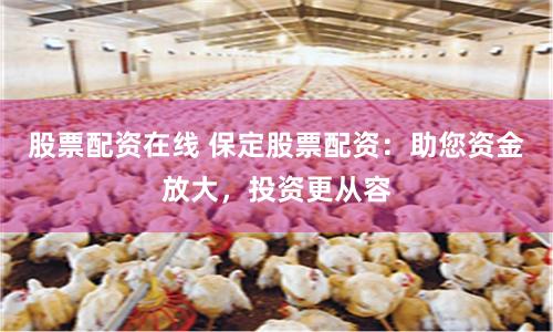 股票配資在線 保定股票配資：助您資金放大，投資更從容